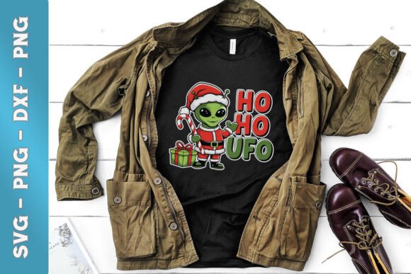 Christmas Ho Ho UFO Alien Funny SVG Graphics and Crafts