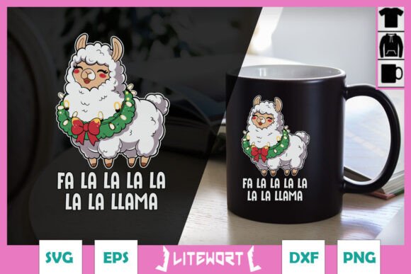 Fa La La Llama Christmas Funny SVG Graphics and Crafts