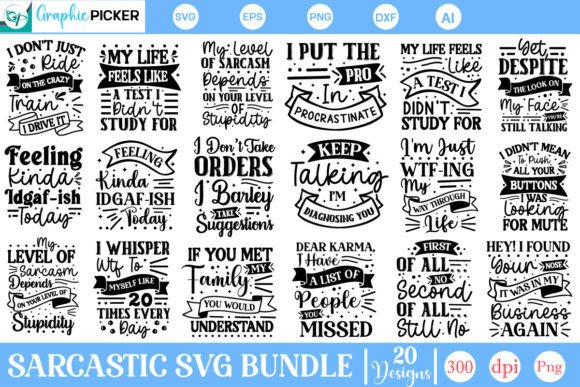 Sarcastic SVG Bundle Funny SVG Bundle Graphics and Crafts