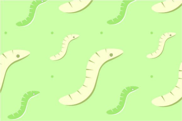 Seamless Pattern with Cute Worms
